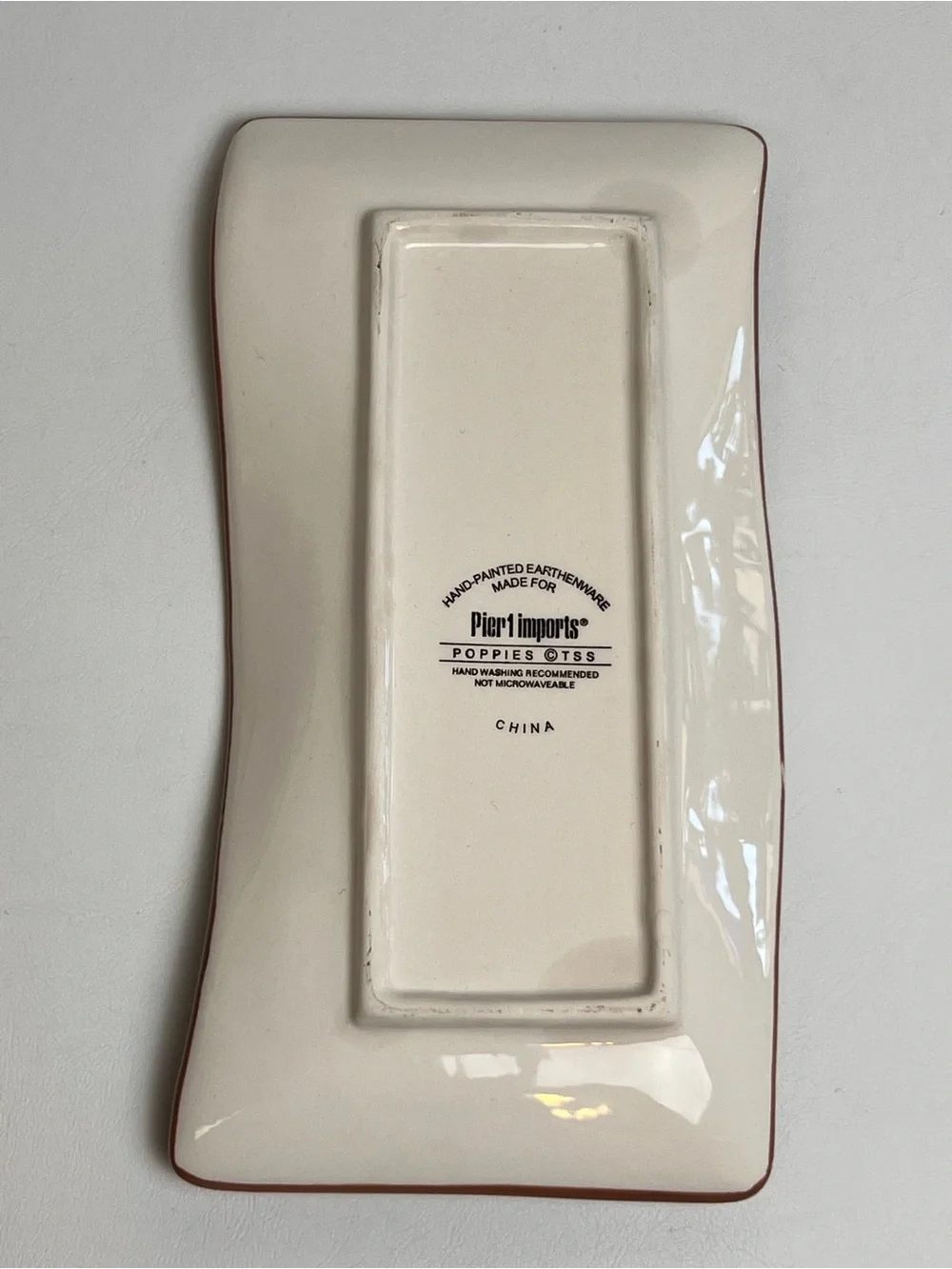 Pier 1 Poppies Earthenware Relish Side Serving Dish Kitchen Spoon Rest